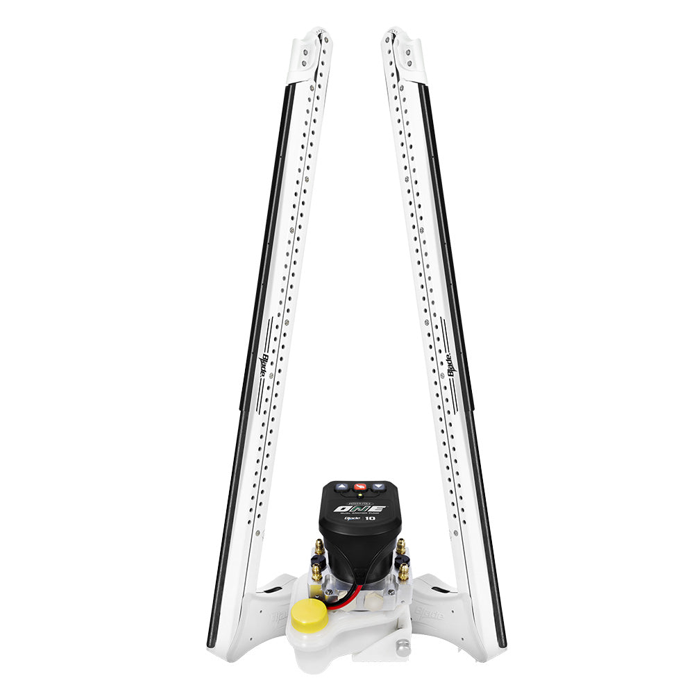 Power-Pole Blade ONE Pump BLS Shallow Water Anchor System - 10' - Dual Blade - White [PP-2-BLS-10-WT] - POSEIDON ELECTRONICS