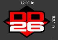 DD26 Fishing Carpet Decal 12" x 8"