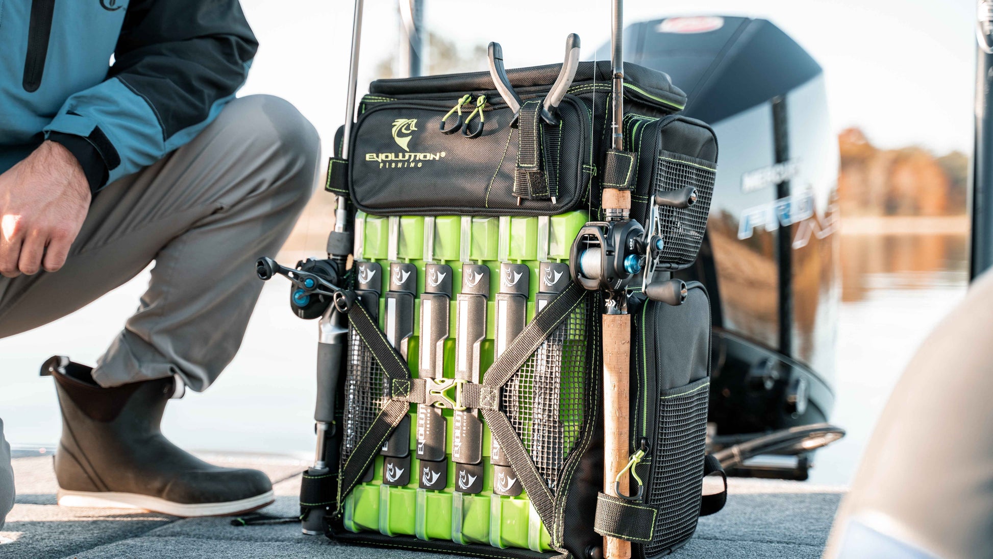 Drift Series 3700 Tackle Backpack with Rod Holders & QuikLatch Trays