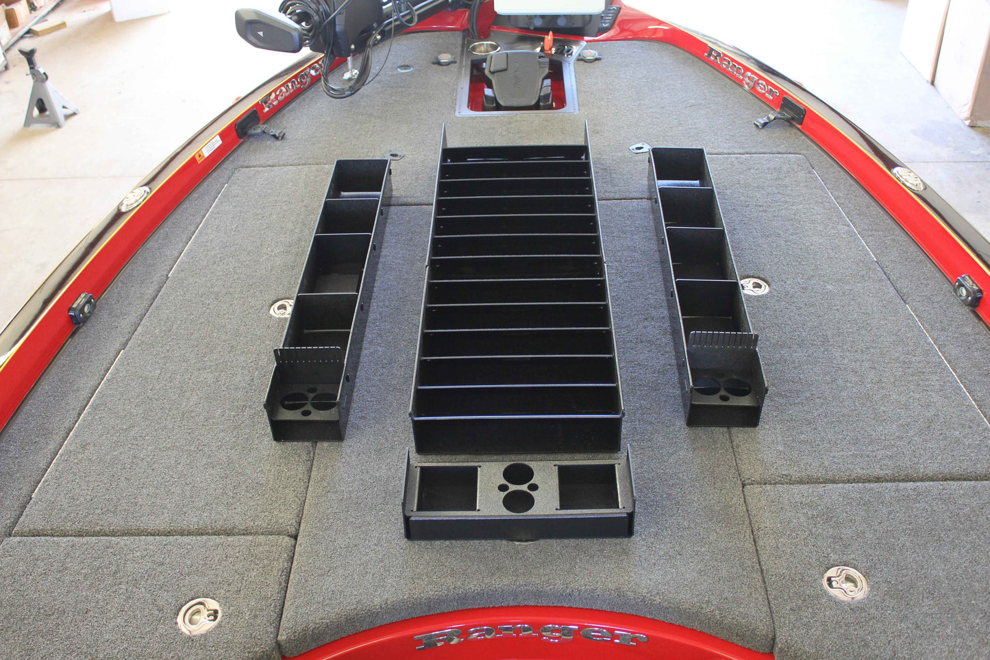 NPDRANG0005 2015-2021 Ranger®  Z521C/L ANGLED FRONT DECK CENTER COMPARTMENT TACKLE STORAGE TRAY SYSTEM