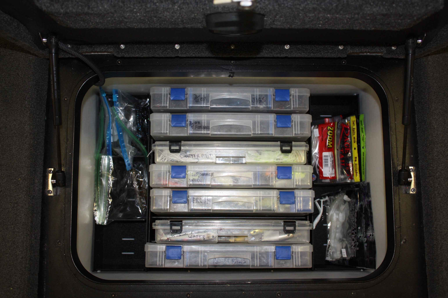 NPDSK0012 Skeeter®  2010 ZX 225, 2012-2014 ZX20/21, 2014-2016 FX, 2009-2011 ZX200 FRONT DECK COMPARTMENT 2 TRAY SYSTEM