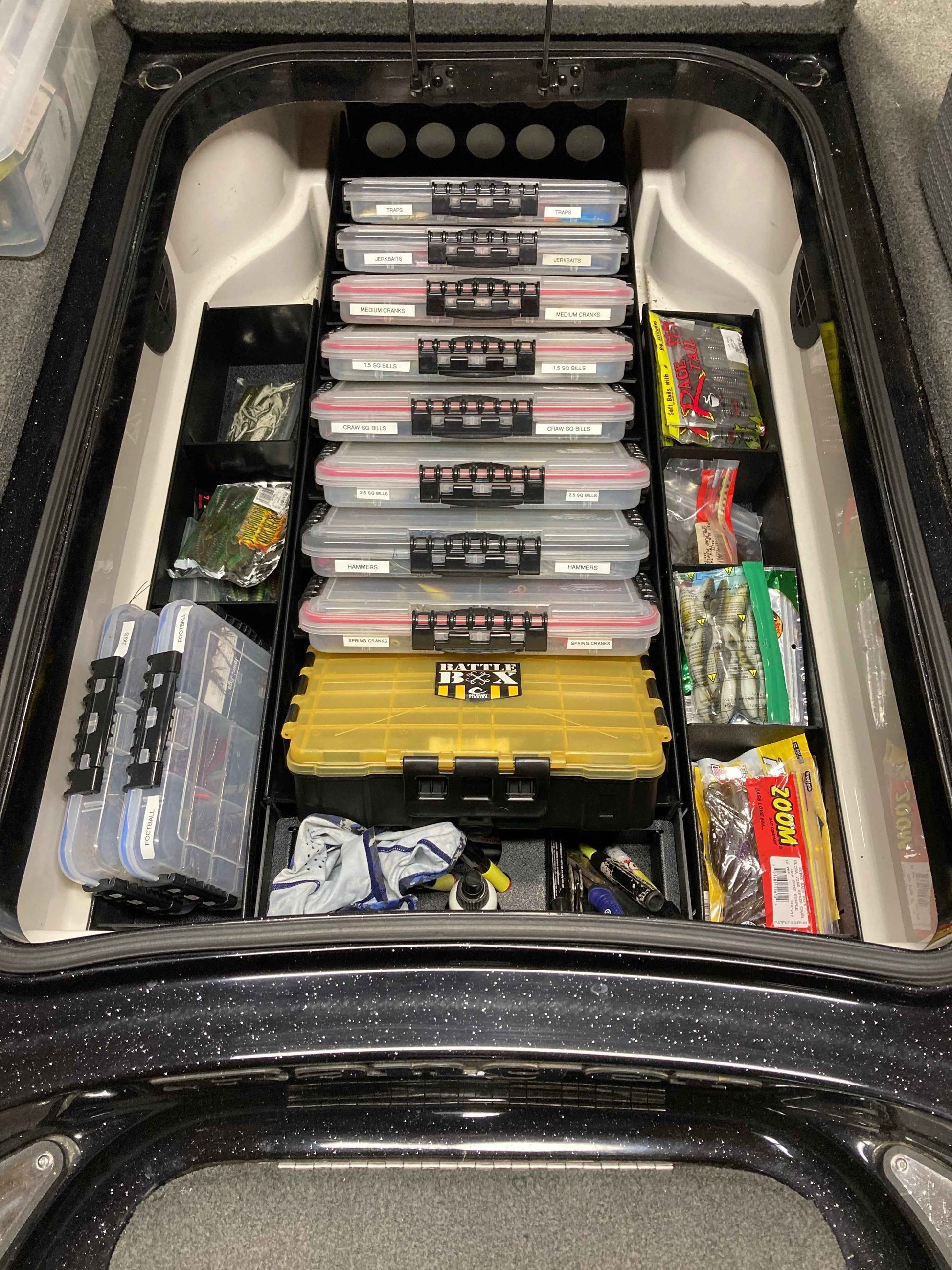 NPDRANG0023 2014-2021 Ranger® Z520C/L FRONT DECK CENTER COMPARTMENT TACKLE STORAGE TRAY SYSTEM