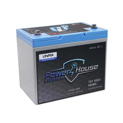 PowerHouse Lithium 16V 60Ah Deep Cycle Battery      (3 Devices)